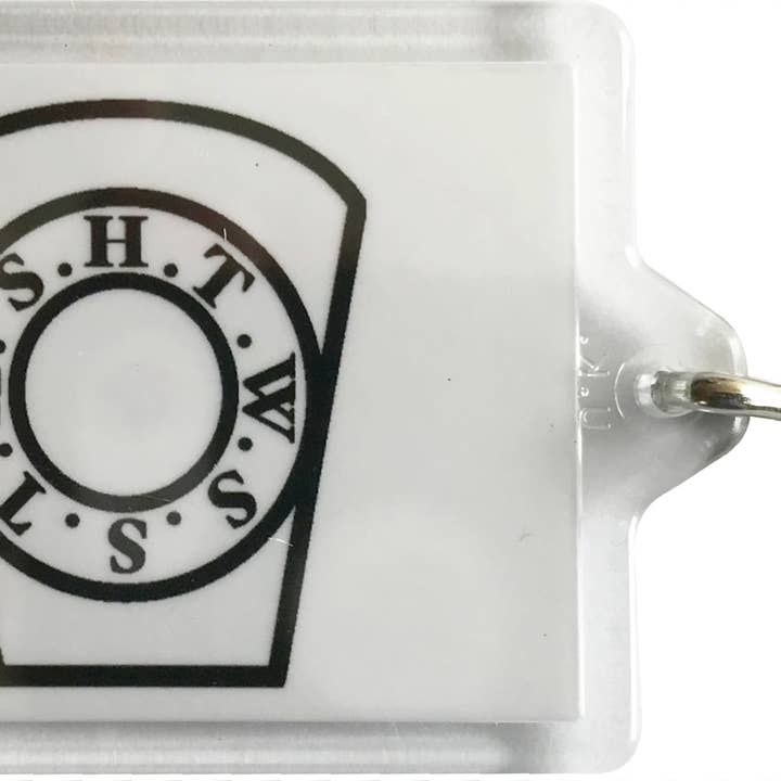 The Keystone (Masonic) - Keyring 50 x35mm for wholesale by Witherden's Workshop