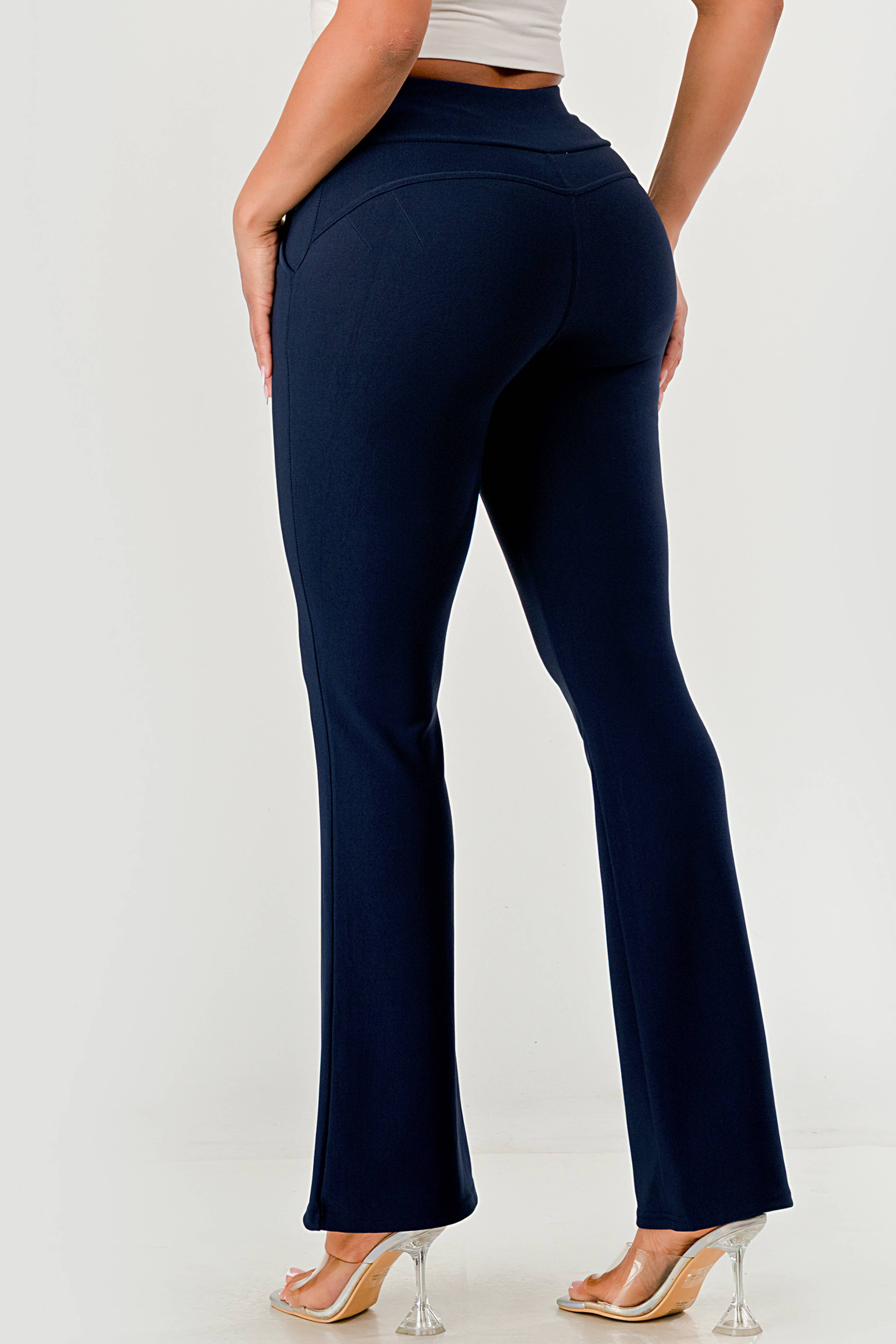 REDFINCH APPAREL INC - Wholesale Pants - Women's - Womens Tummy Control Butt Sculpting Flare Pants With Pockets25