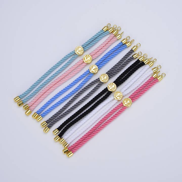 findings4uGem - Wholesale Beaded Bracelet - Adjustable Semi Finished Cord Slider Stopper Bracelet, BR0402