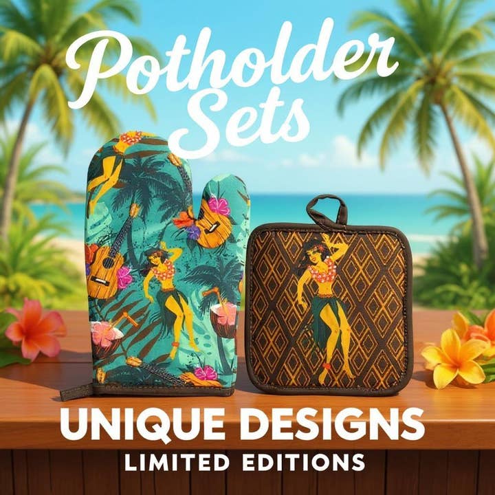 Hula Lounge Potholder Set for wholesale by Trunkers