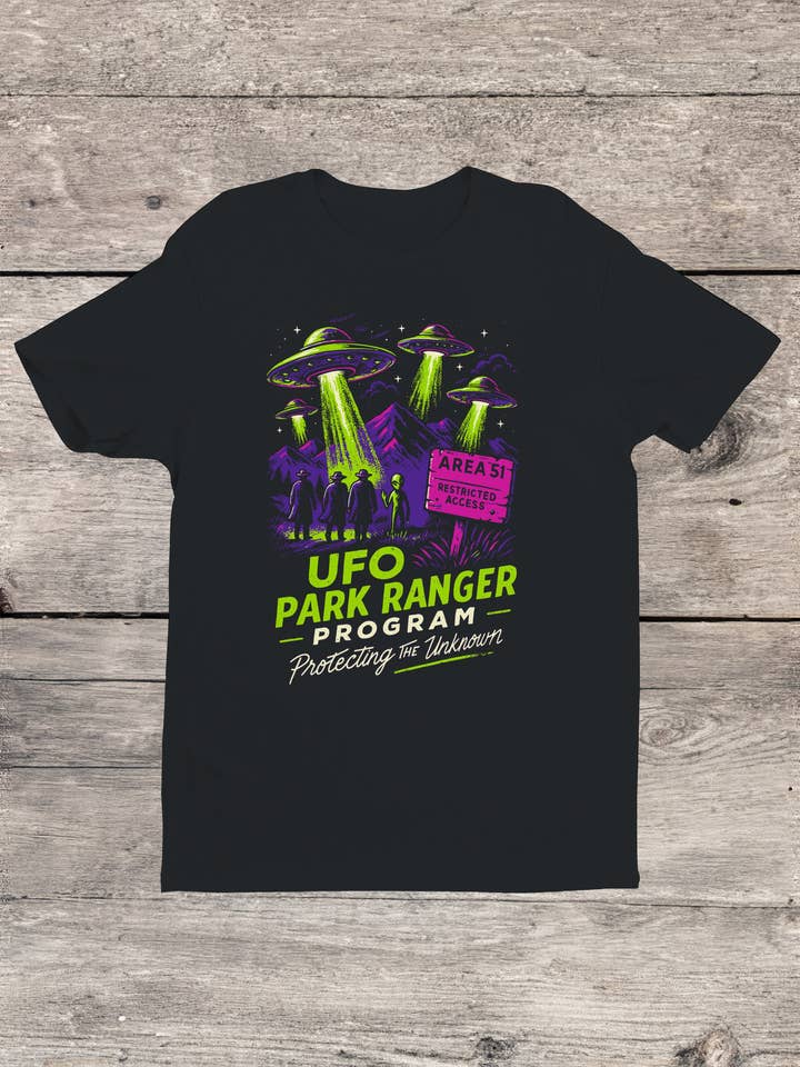UFO Park Ranger Area 51 Program Men's T-shirt for wholesale by Swift Retail