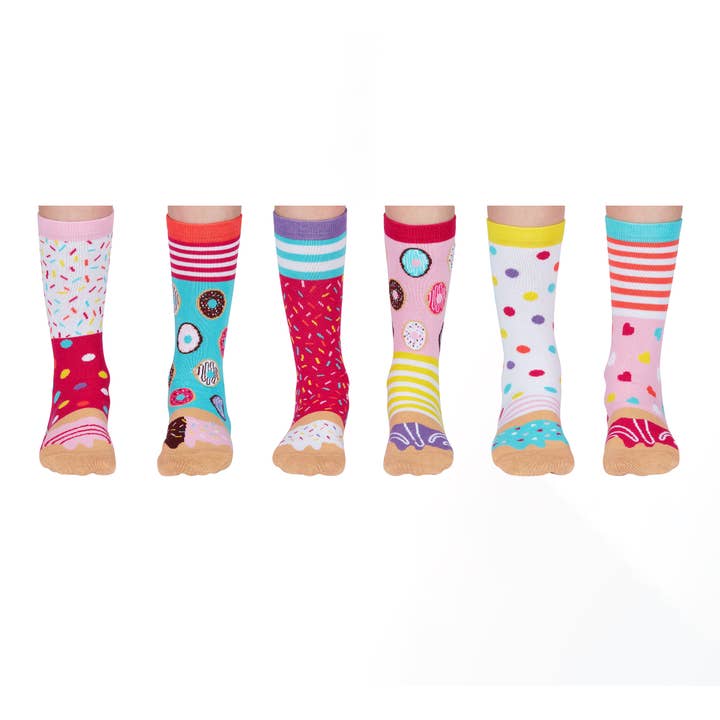 Sock Academy - Wholesale Socks - Kids - MINI DONUTS | 6 Odd Socks Gift Box - United Oddsocks1