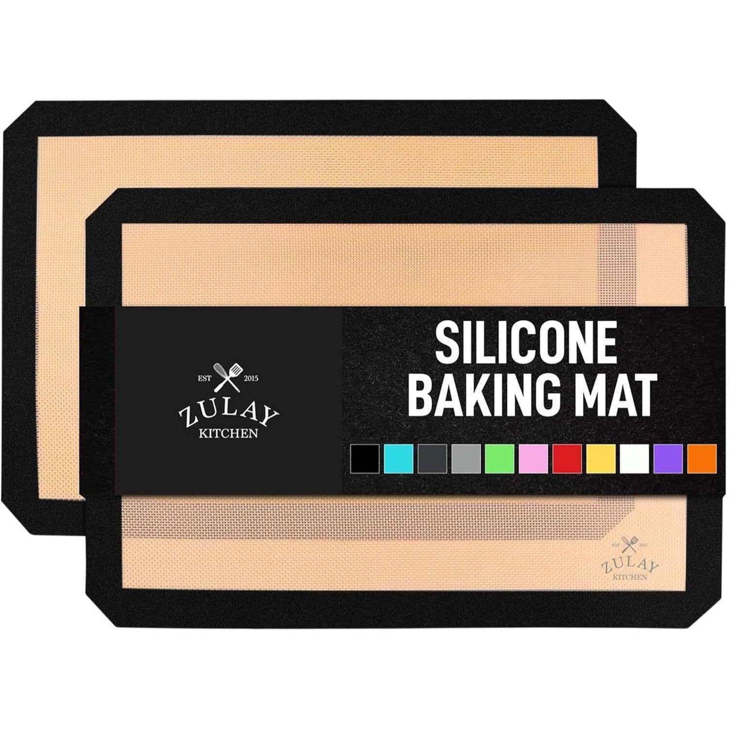 Zulay Kitchen - Vente Feuille/plaque de cuisson - Lot de 2 tapis de cuisson en silicone 42 x 29,5 cm antiadhésifs réutilisables14