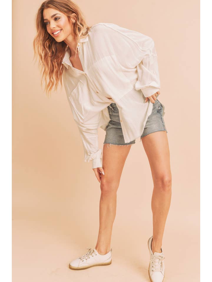 AEMI + CO - Wholesale Button Down Shirt - Women's - 879AK Delilah Shirt