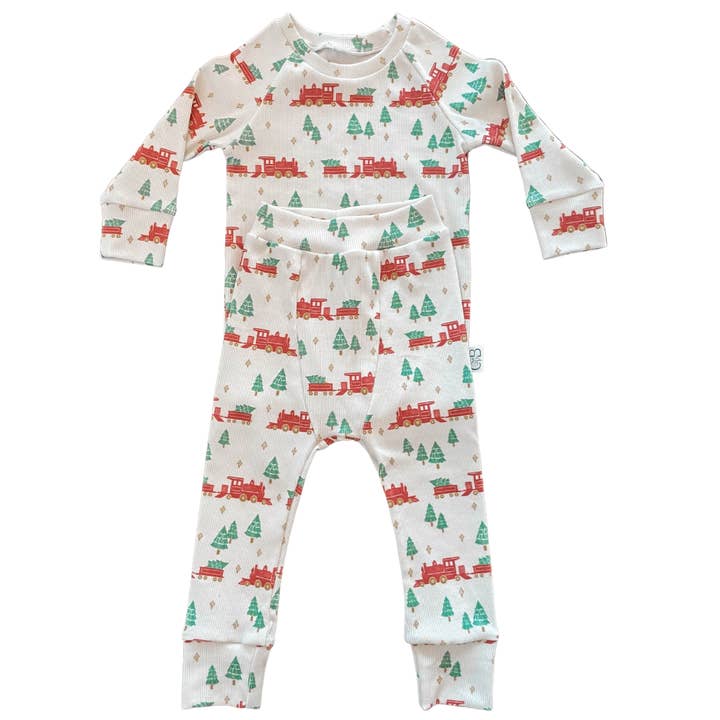 Weihnachtsrote Züge — Set aus Oberteil und Unterteil für den Großhandel von Ceres Baby