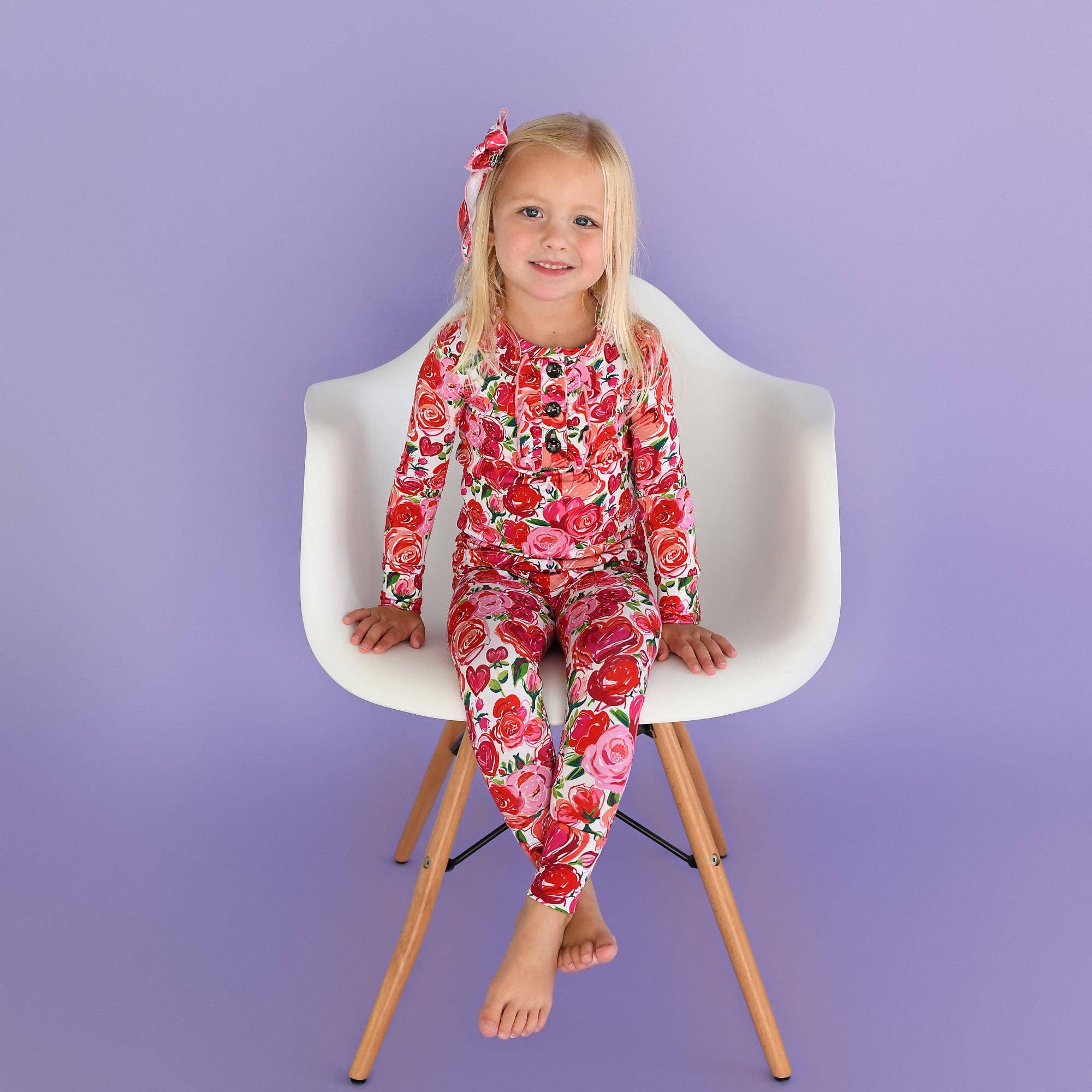 Gigi and Max – wholesale Sleepwear set – Kids – Rose Ruffle Two Piece Bamboo Toddler Outfit10