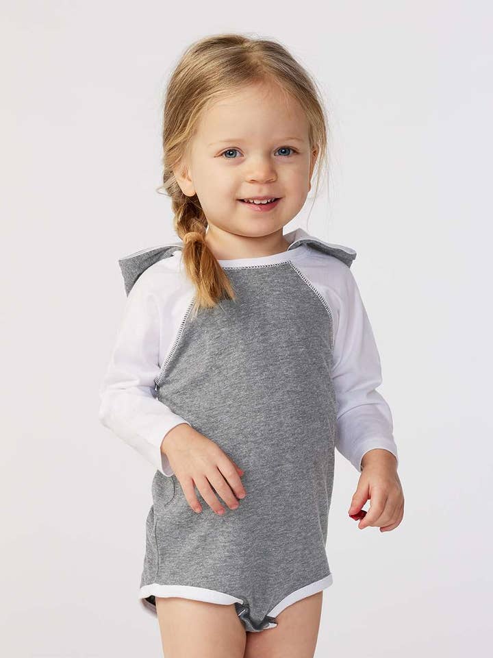 Rabbit Skins Infant Long Sleeve Jersey Bodysuit w/ Ears 4418 for wholesale by Total Apparel