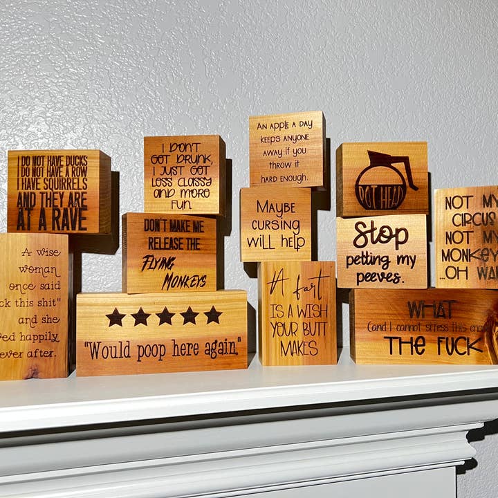 LNZ Custom Design - Venta al por mayor Carteles de escritorio/mesa - Paquete de muestra de letreros divertidos