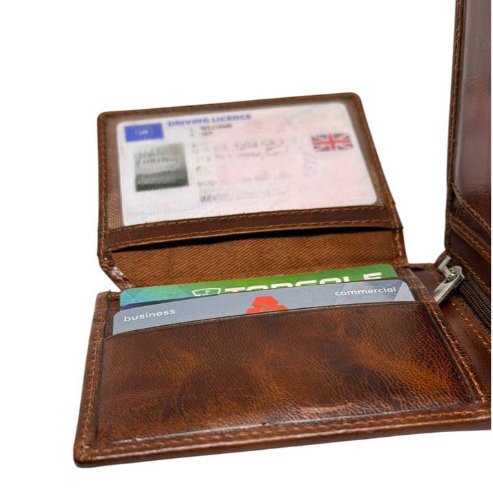 SPORTGIFTZ – wholesale Wallet – Unisex – SPORTGIFTZ - Buffalo Leather Rugby Wallet | RFID Protection | 7 Card Slots | Coin Pouch & ID Holder | Rugby Fan Accessory | Multicoloured, 10cm x 8cm, Leather5