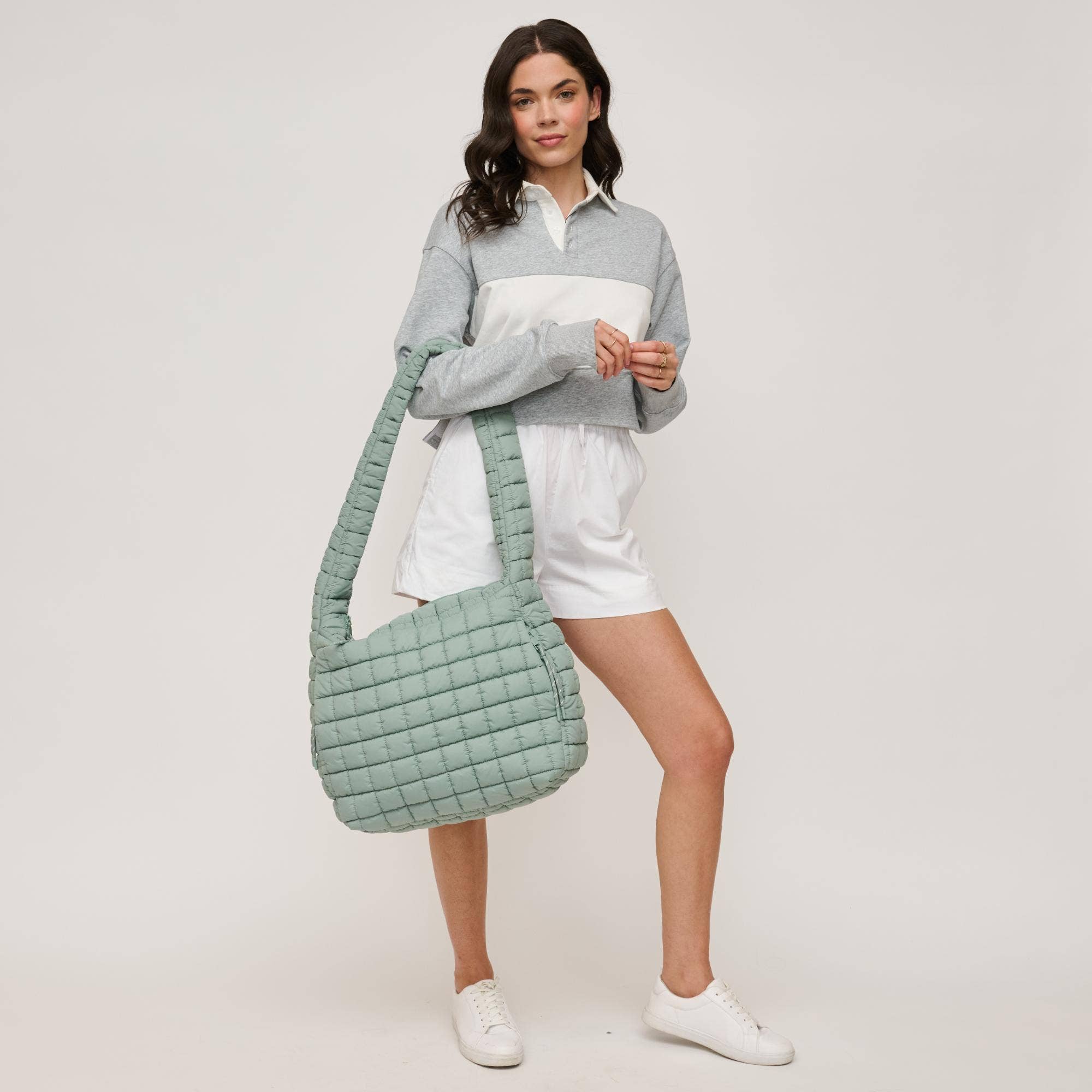 Urban Expressions - Vente Sac porté épaule – femme - Sac hobo matelassé en nylon Leda42