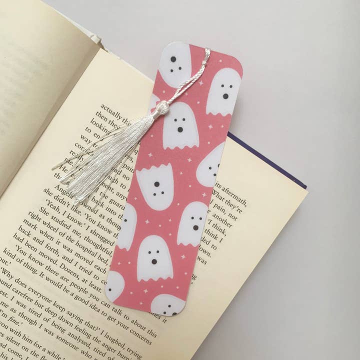 Fantôme Effrayant - Marque-page Recyclé avec Gland pour la vente par Coffee & Jam Studios