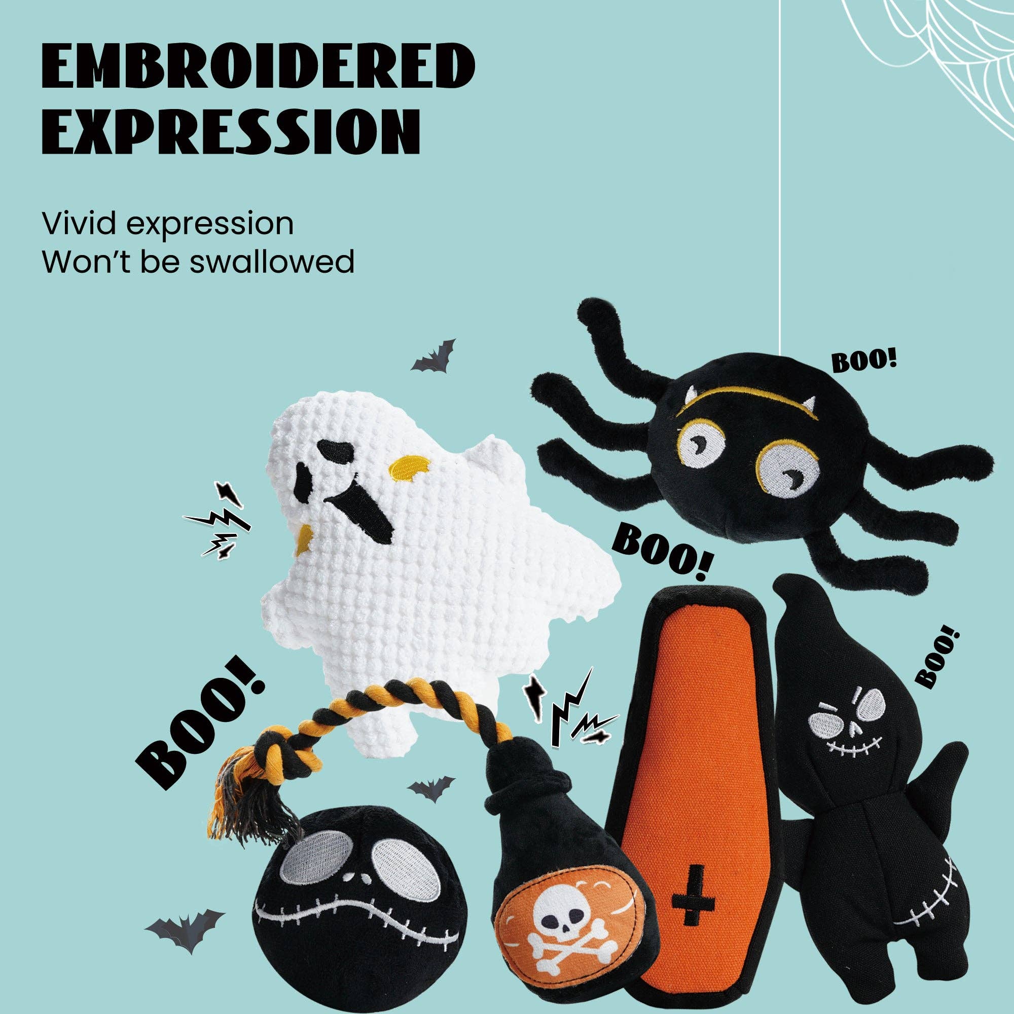 Nocciola - Wholesale Pet Squeaky Toy - Dog - Nocciola 6 PCS Halloween Dog Squeaky Toys for Aggressive chewers6