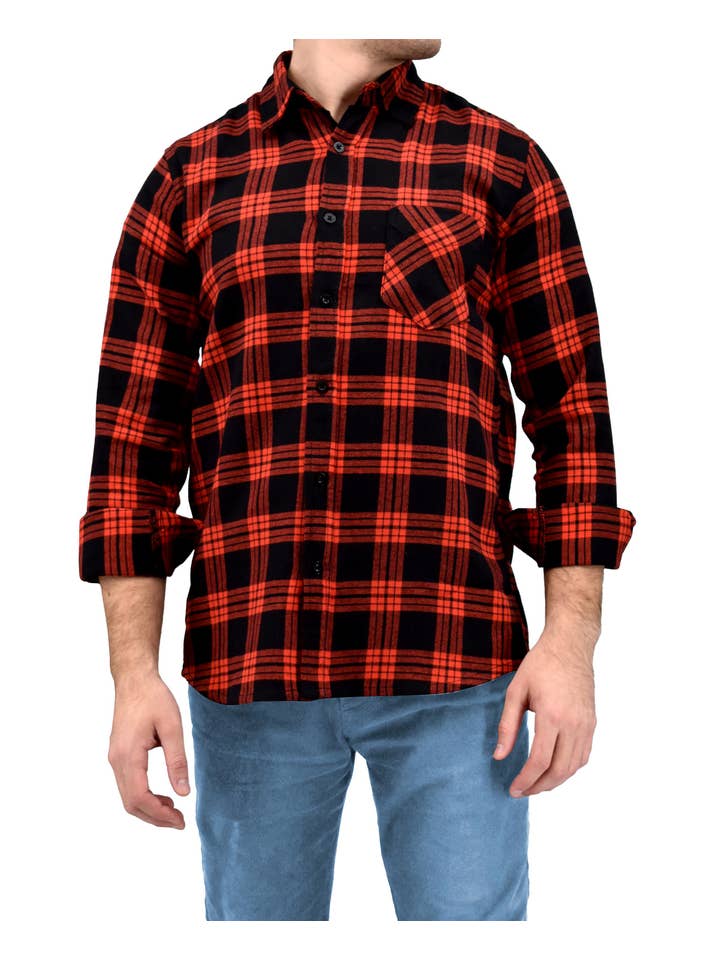 I-Wear Brands - Wholesale Button Down Shirt - Men's - 2, 3 Pack Men's Long Sleeve Button Down Cotton Flannel Shirt6