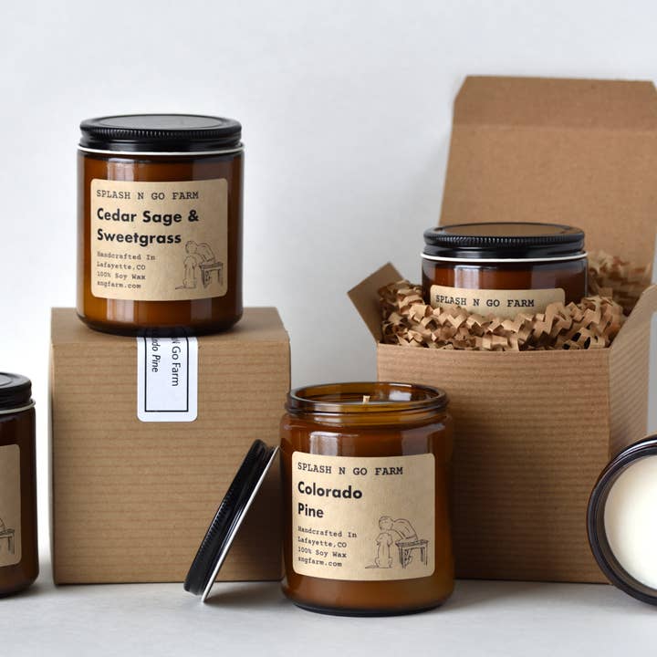 Splash N Go Farm - Wholesale Jar/Filled Candle - Sandalwood Fig - 8 oz Soy Candle