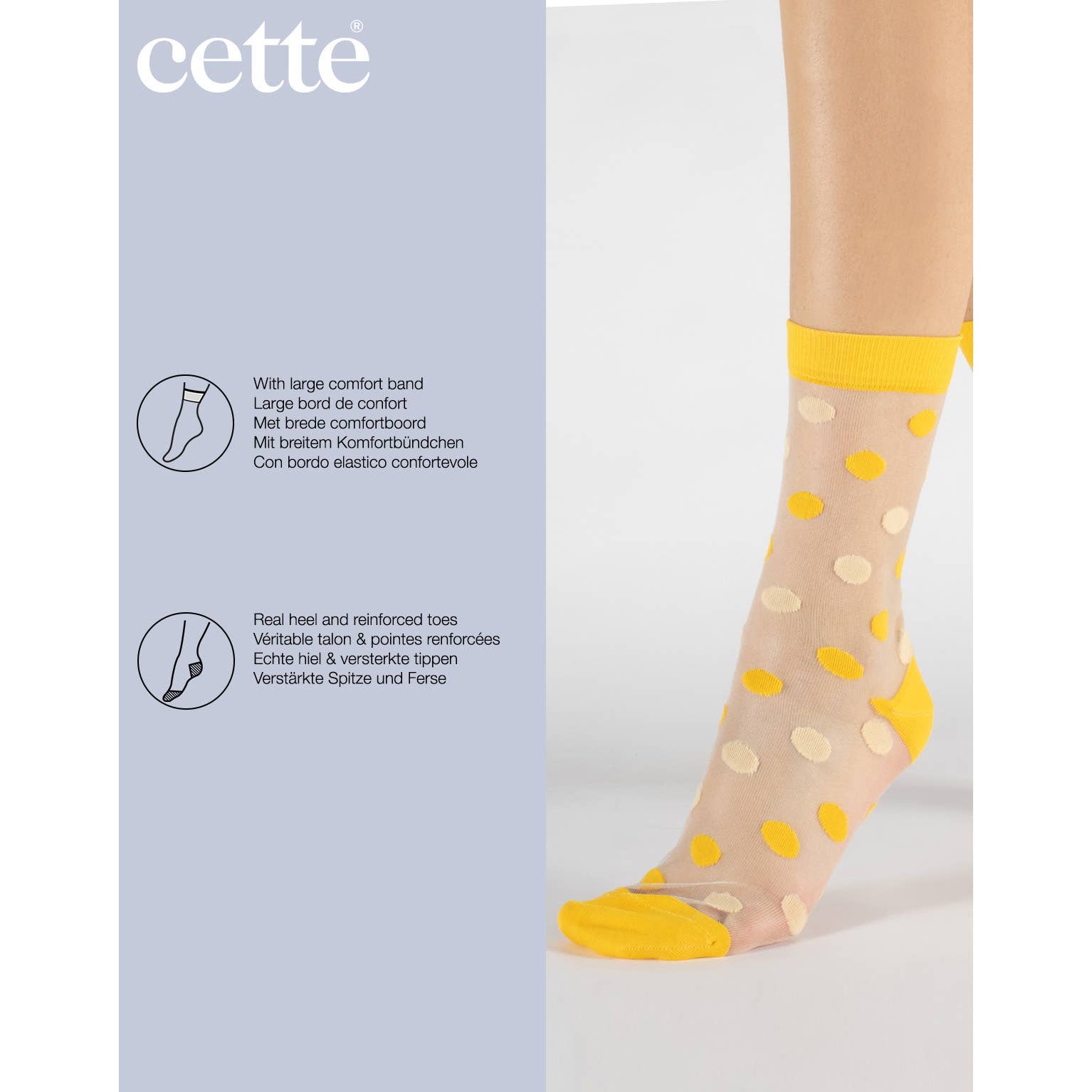 Honey  Polka Dots Socks, Transparent Socks - Large Comfort Band for wholesale on Faire1