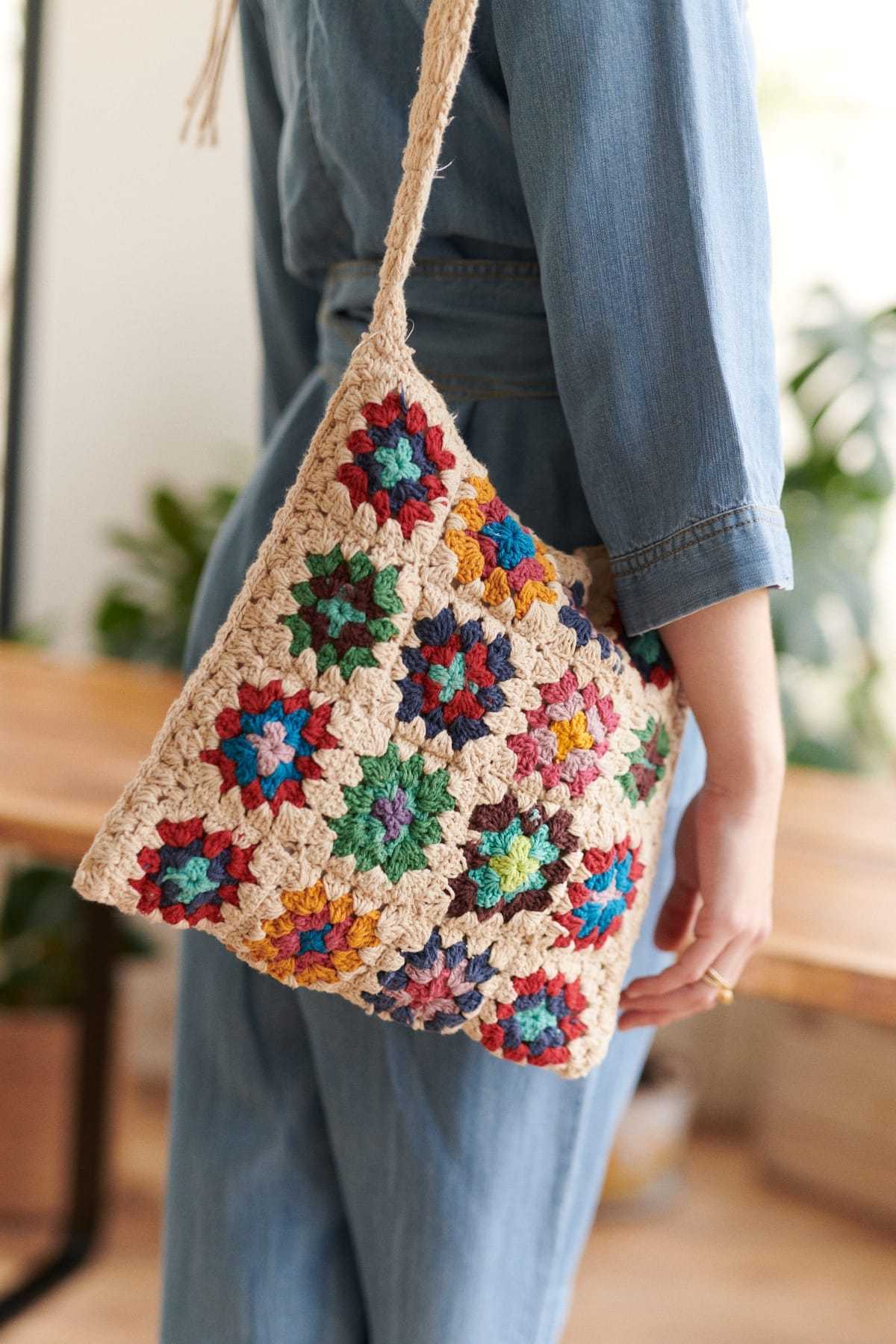 WIT Gekleurde gehaakte schoudertas uit Honduras voor groothandel op Faire4