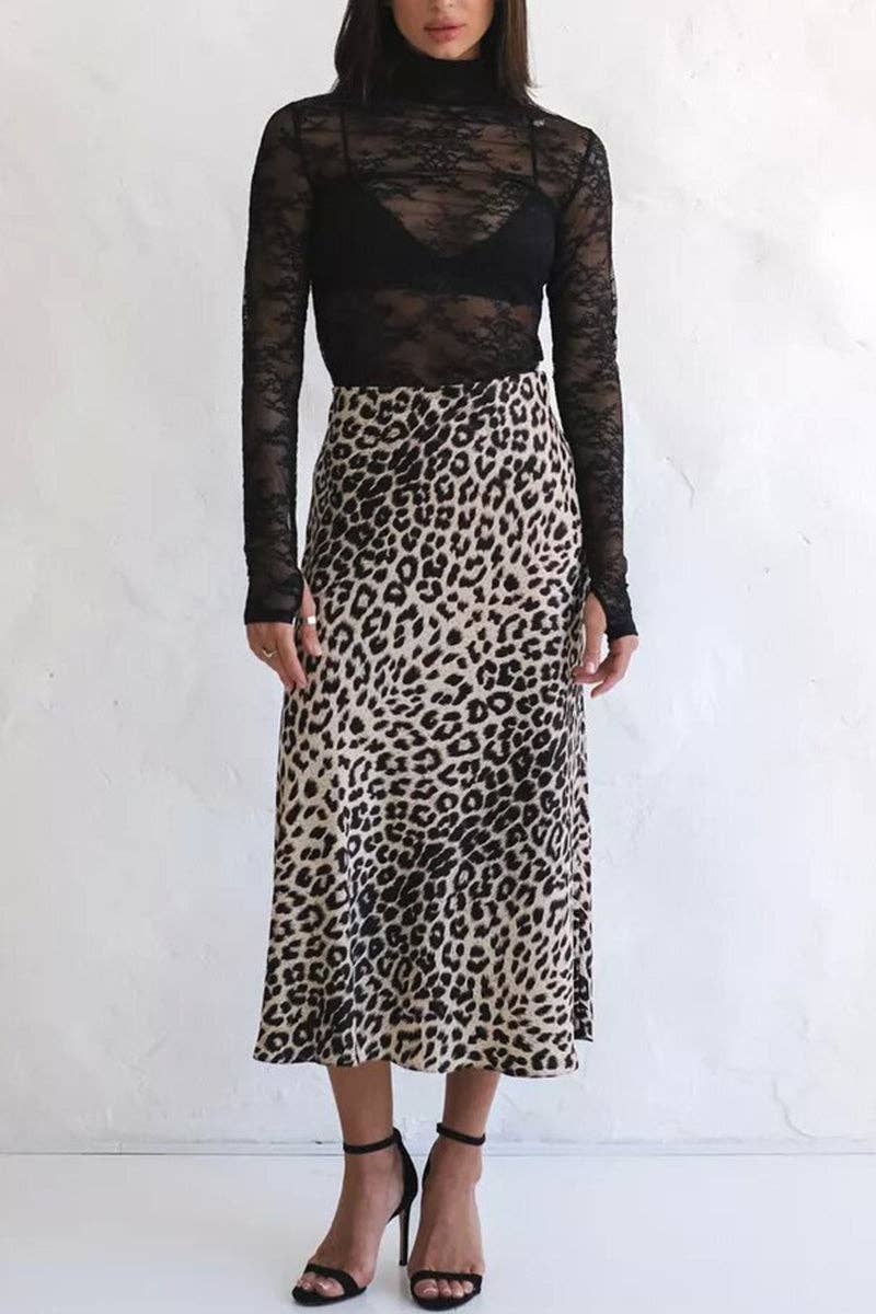 Mccolin - Wholesale Skirt - Women's - Leopard Print Skirt1
