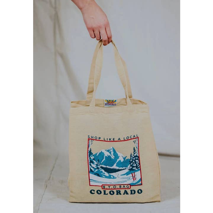 CO Mountain Bring Your Own Bag Jute Fiber Bag for wholesale by Stardust Sustainables