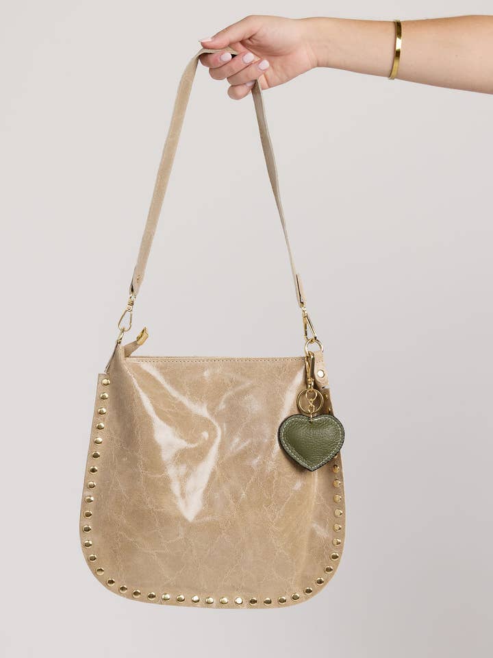 Small Leather Heart Charm for wholesale by CobbleStone Living