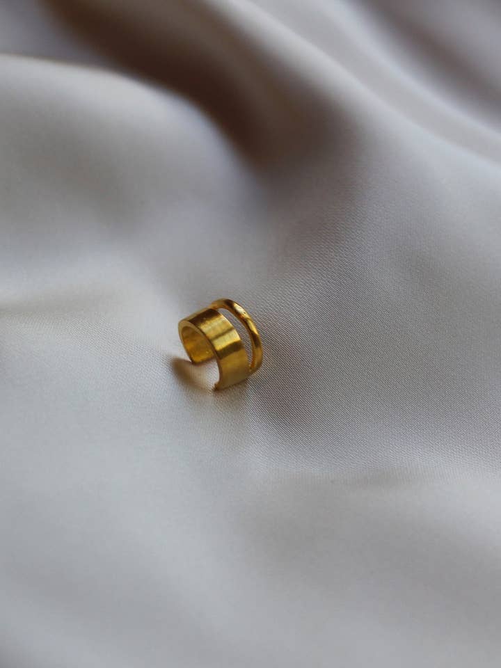 dubbel öra manschett, minimal silver öra manschett, icke genomborrat öra för wholesale av North & South jewelry