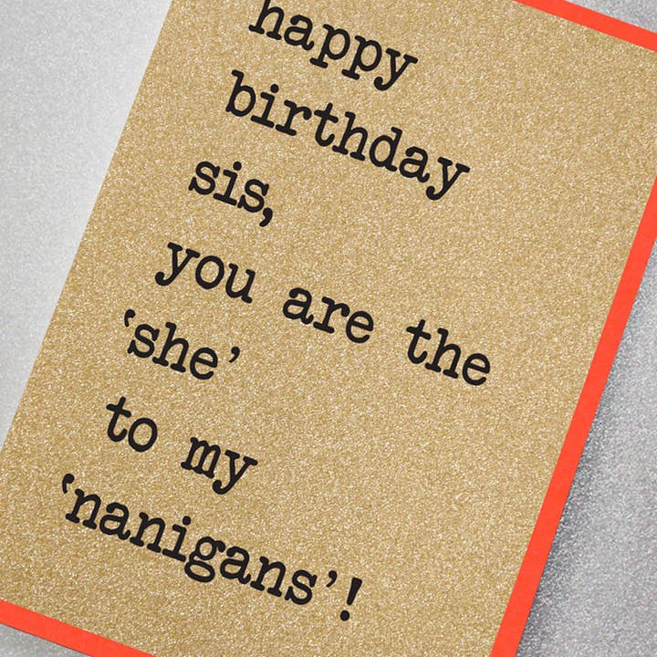 Happy Birthday Sis, du bist die „Sie“ zu meinen Nanigans für den Großhandel von Five Dollar Shake & Counting Stars