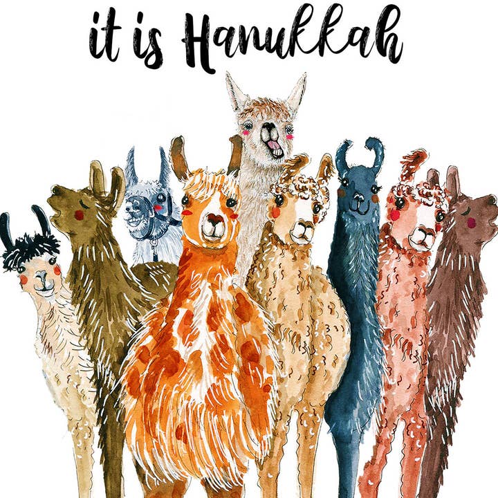 Liyana Studio – wholesale Hanukkah card – Llama Menorah - Funny Hanukkah Card