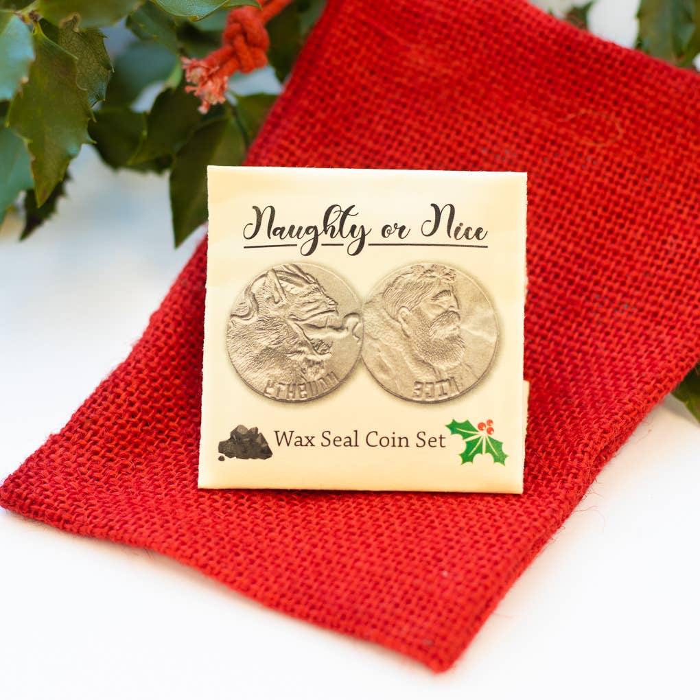 Shire Post Mint - Wholesale Keepsake Coin/Token - Naughty or Nice Wax Seal Coin Set - Krampus and Santa0