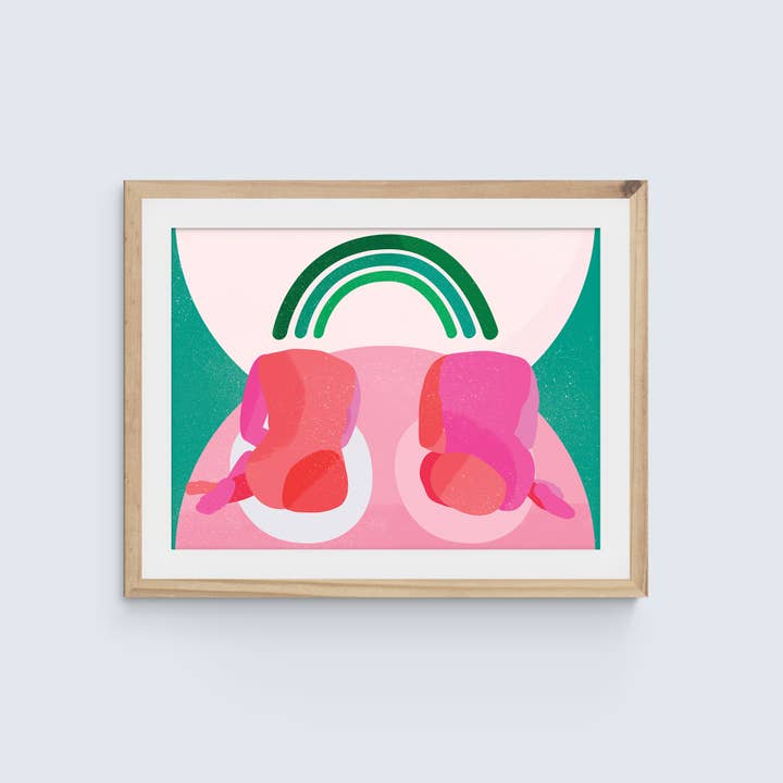 Reading Rainbow Art Print for wholesale by Sir Sheep