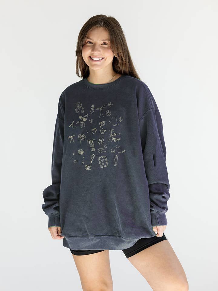 Girl Tribe Co - Wholesale Graphic Sweatshirt - Women's - TSITP Icons Sweatshirt - The Summer I Turned Pretty0