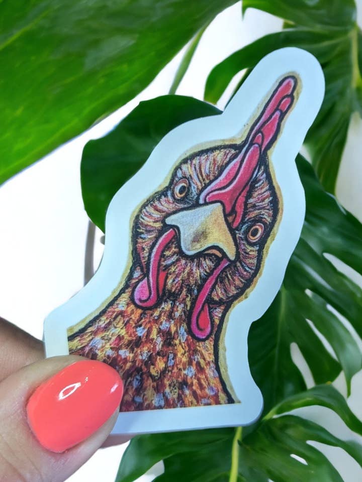 Rainbow Chicken Vinyl Sticker for Bottles, Laptops & Cars for wholesale by Christina-Jane Norquay Art