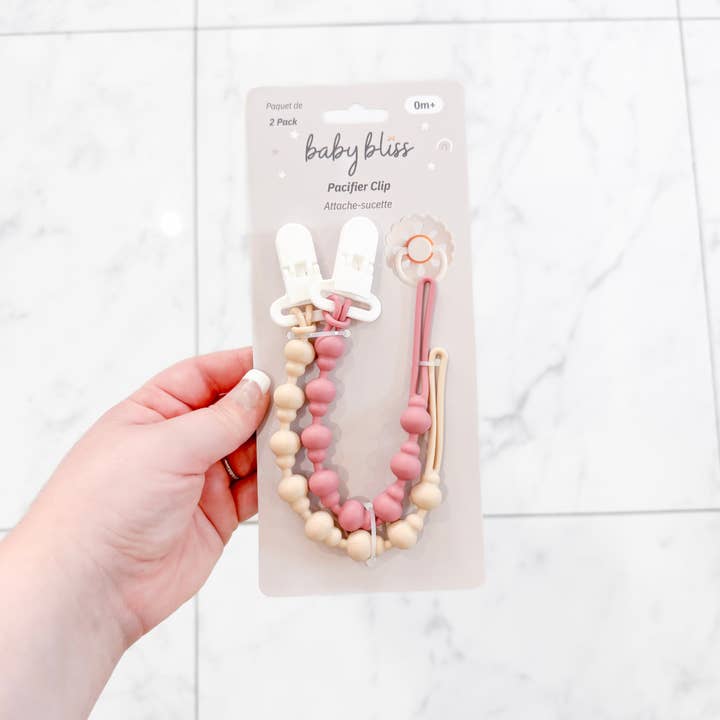 Mandel och dammig ros Nappklämma - Mandel & Dusty Rose för wholesale på Faire