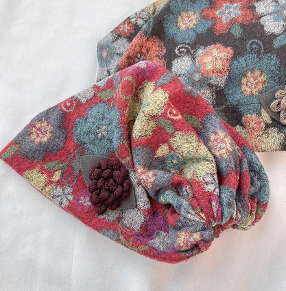 Comfortarians – Chapéu de pescador - Mulher por atacado – Chapéu Cloche Feminino de Lã com Estampa Floral para Outono e Inverno10