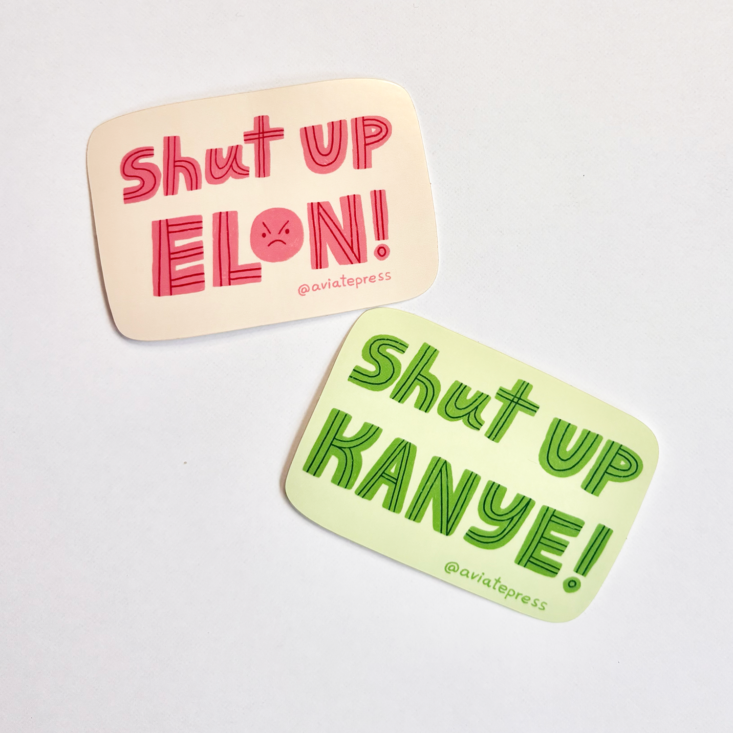 Aviate Press - Wholesale Sticker - Shut Up Elon Sticker1