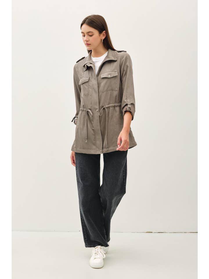 Be Cool - Wholesale Jacket - Women's - CINCHED WAIST SAFARI CARGO UTILITY JACKET