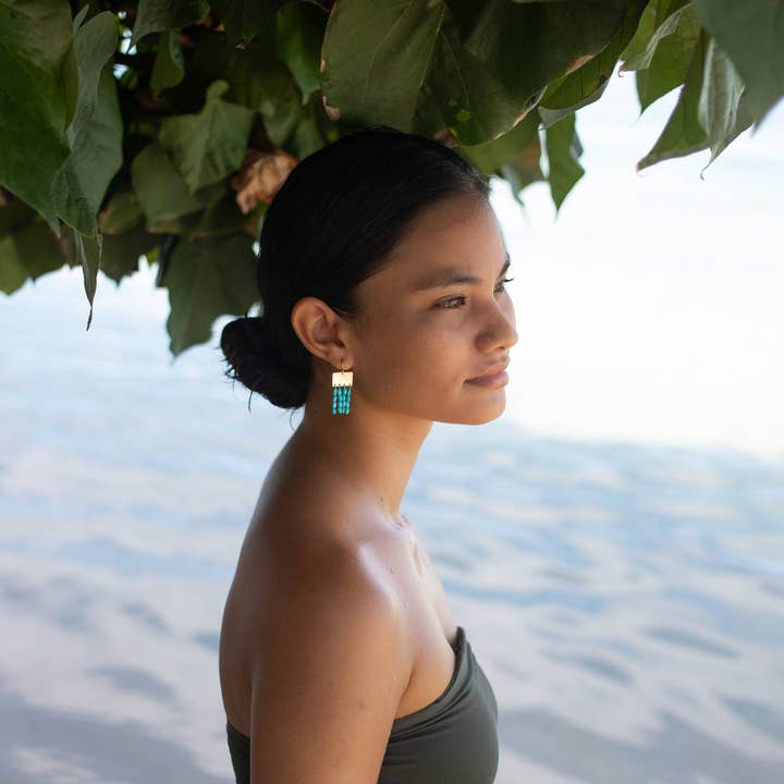 Folklore Earrings - Turquoise for wholesale by Lotus Jewelry Studio