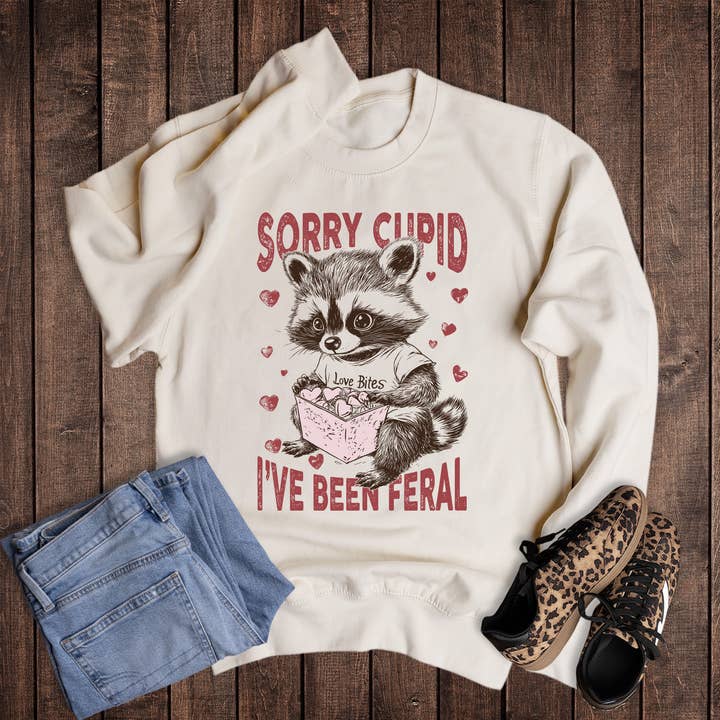 Valentinsdag Undskyld Cupid Jeg Har Været Vild Sweatshirt for engroshandel hos The Way Down South