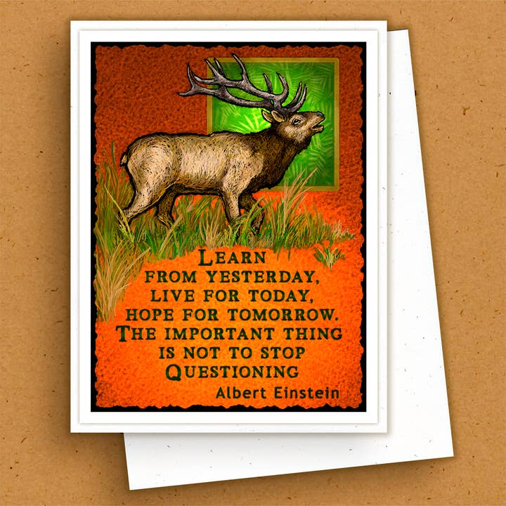 Carte de vœux artisanale - Citation sur la nature - Élan pour la vente par The Kaleidoscope Designs