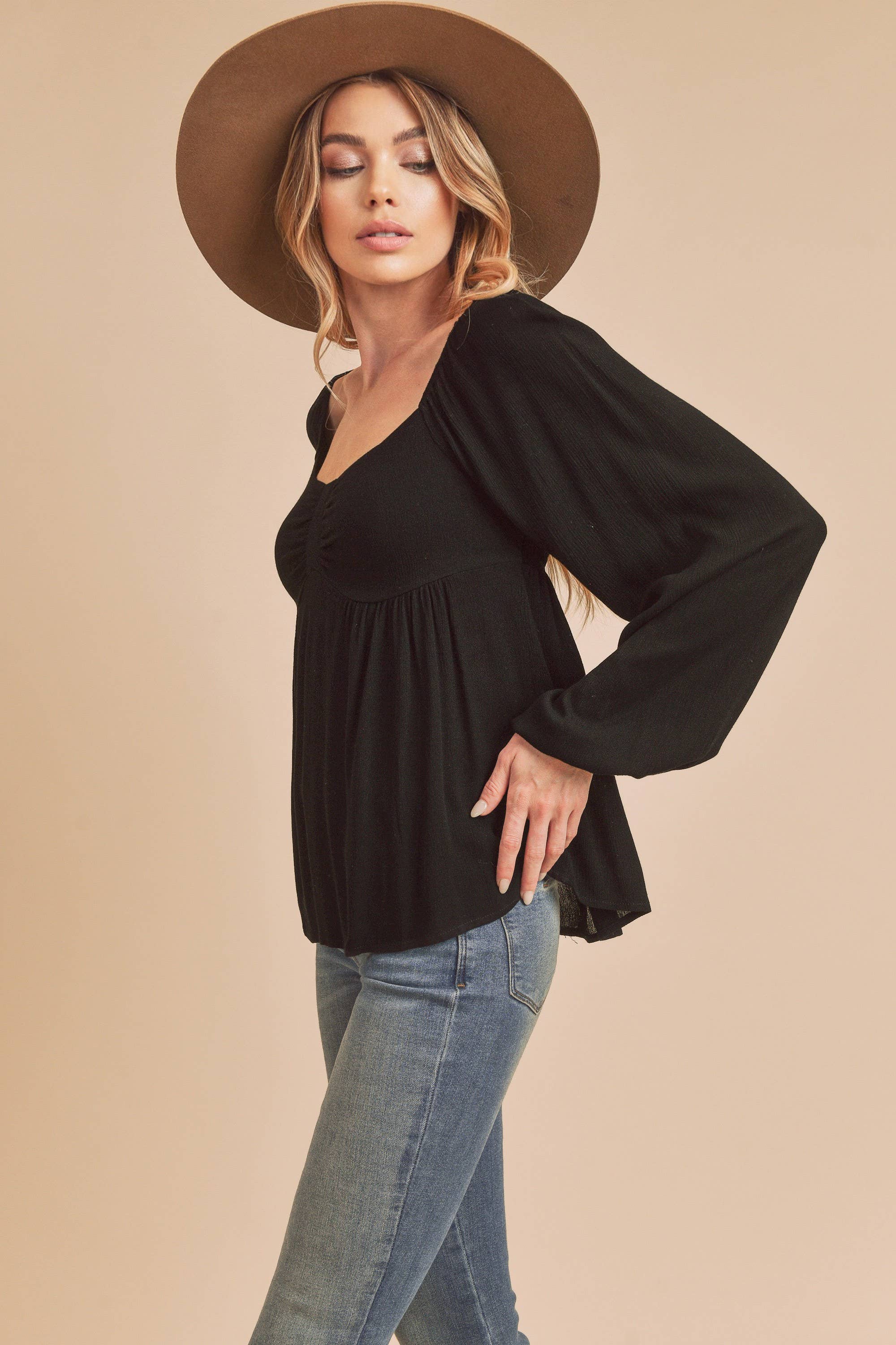 AEMI + CO - Wholesale Blouse - Women's - 8136BK Silvana Top29