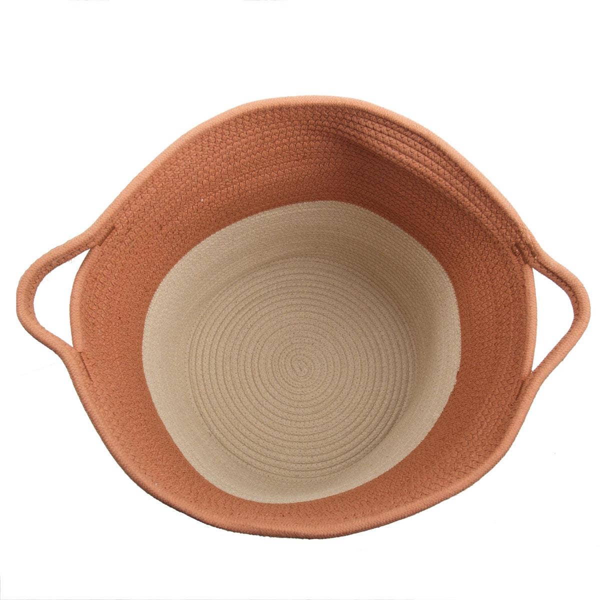 Truu Design - Wholesale Basket - Truu Design Round Storage Basket, Rust/Natural Cotton Rope4