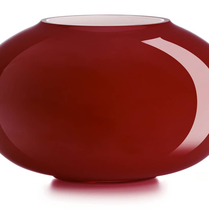 Pandora Cold Cut Red-Milk White Cased Vase H.18 Diam 30 cm for wholesale by IVV 1952