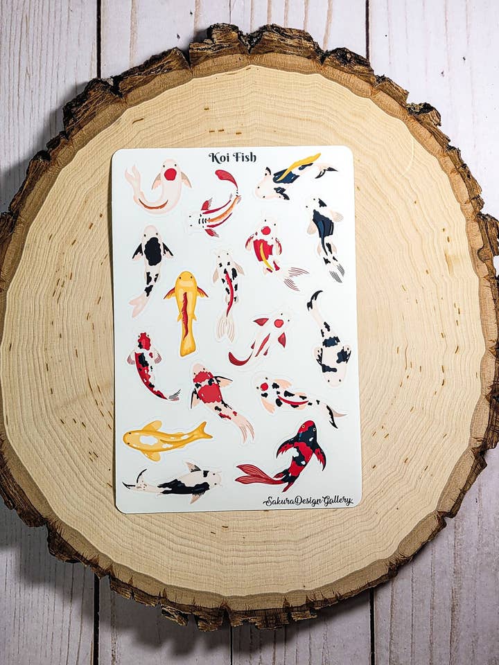 Japanese Koi Fish Sticker Sheet – Planner & Journal Stickers for wholesale by Sakura Design Gallery