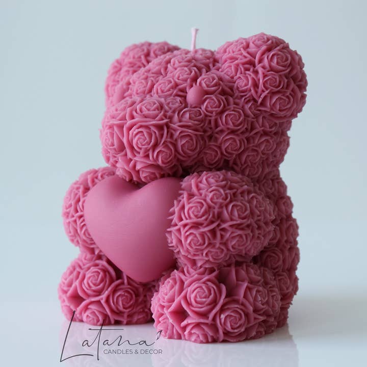Latana Candles - Wholesale Novelty Candle - Rose Teddy Bear Candle - Sweet Fragrance