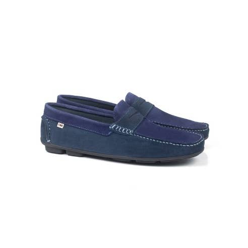 SEGRAB-AZUL blue engraved pattern suede loafer for wholesale by Ortiz & Reed
