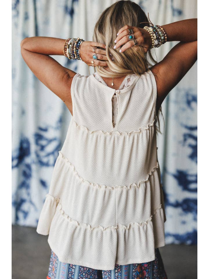 Three Bird Nest - Wholesale Blouse - Women's - Dreamy Tiers Top - Cream
