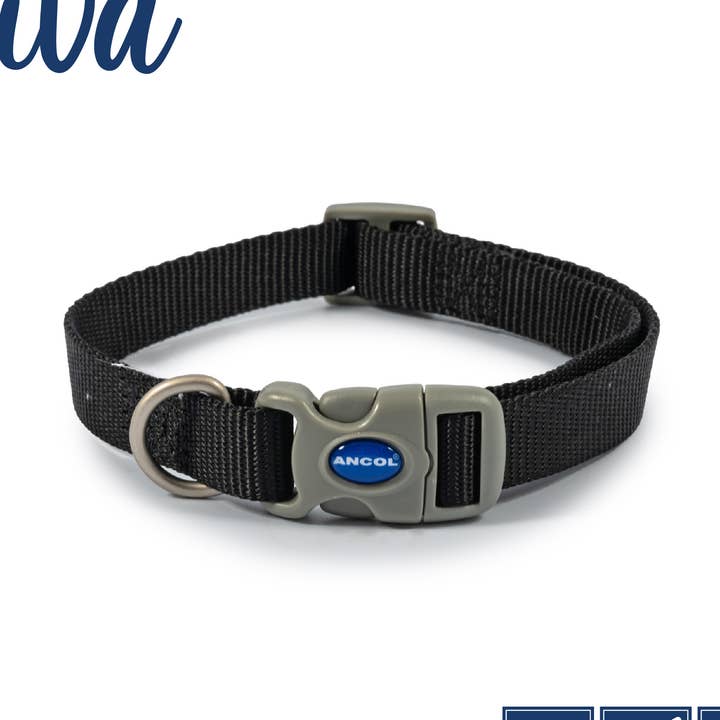 Collare regolabile Viva Nero per la vendita all'ingrosso da parte di Ancol Pet Products Ltd