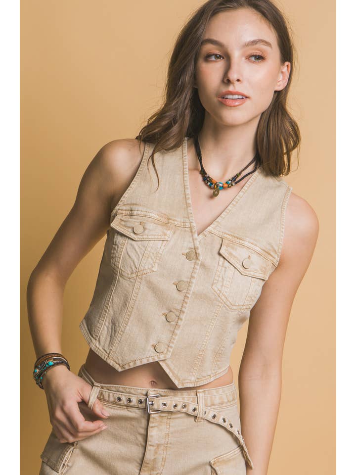 Vanilla Monkey - Wholesale Denim Jacket - Women's - Sleeveless Denim Vest