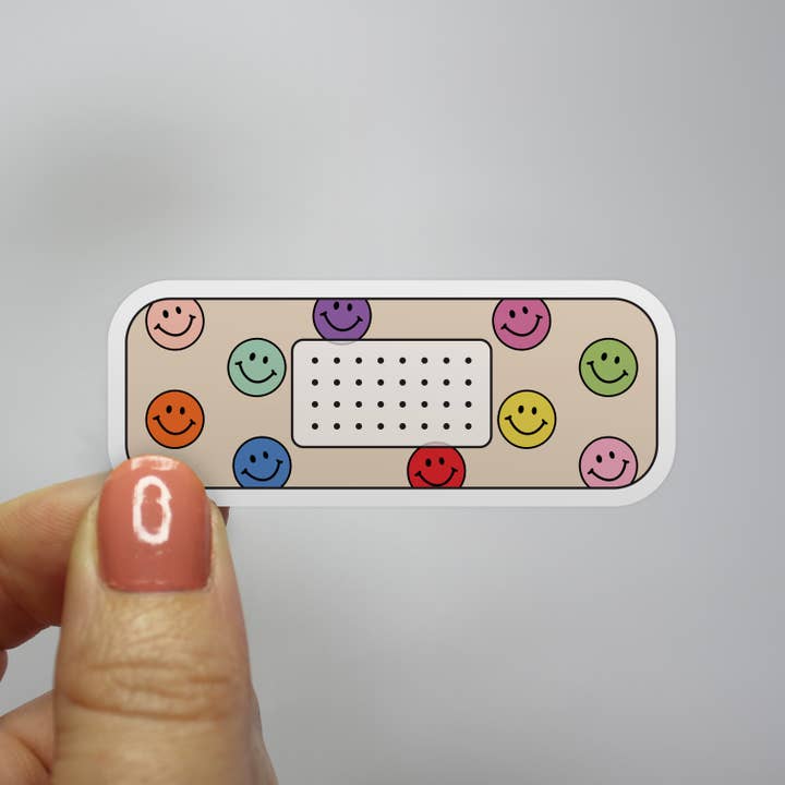 Smiley ansigter bandage klistermærke for engroshandel hos Jocelyn Diebolt Designs