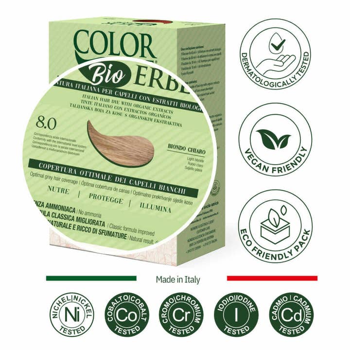 COLOR ERBE - Wholesale Hair Dye - Color Erbe Estr. Dye Bio Light Blonde (8.0) - Made in Italy1