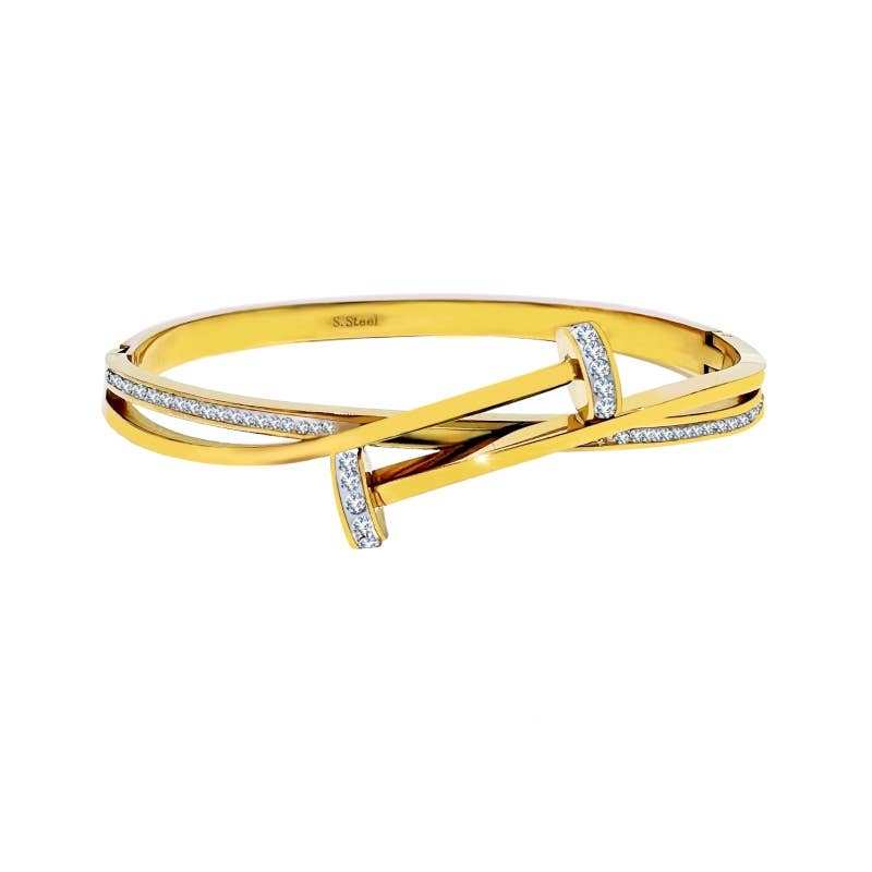 AMORINO SRL - Wholesale Bangle Bracelet - RIGID BRACELET WITH RHINESTONES - DH22100D3491