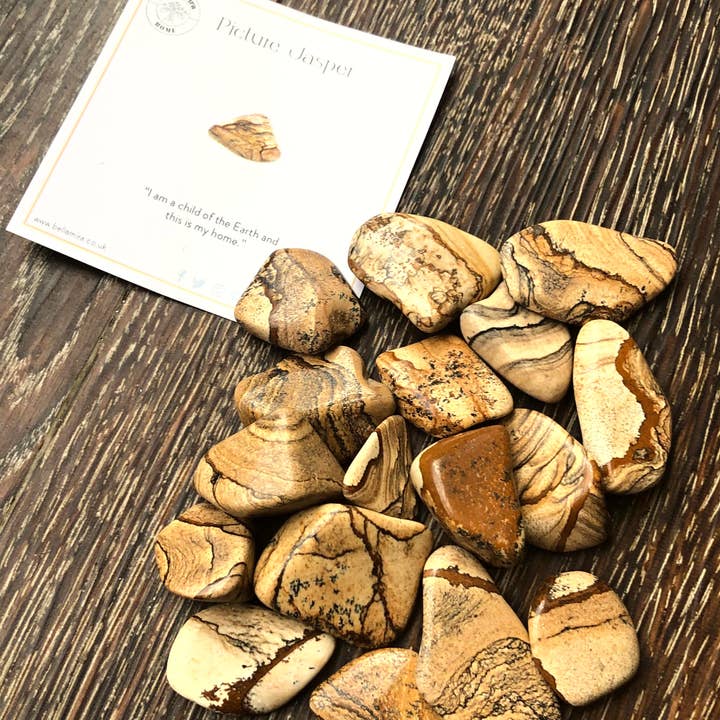 Picture Jasper Tumbled Crystals 100gms With Info Cards for wholesale by BellaMira Home